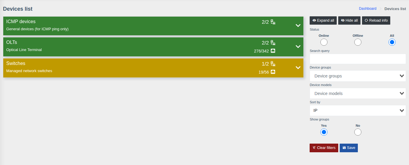 Device list
